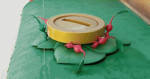 pikmin carrying a coin