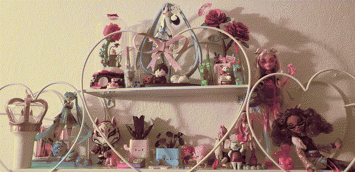 my shelve full of figurines